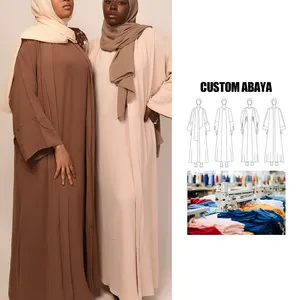 High-End Islamitische Kleding Fabrikant Custom Groothandel 2024 Luxe Dubai Abaya 2-delige Abaya Set Moslim Vrouwen Lange Maxi Jurk