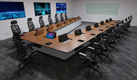 Console de contrôle de la circulation intelligente haut de gamme Kesino, décoration lumineuse LED, console de salle de contrôle CCTV, console de centre de diffusion