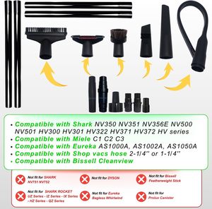 Kit d'accessoires de nettoyage ménager, accessoires pour <span class=keywords><strong>aspirateur</strong></span>, adaptateurs universels de tuyau d'aspiration de 12 pouces, nettoyeur de fentes <span class=keywords><strong>flexible</strong></span> - Product Image 2