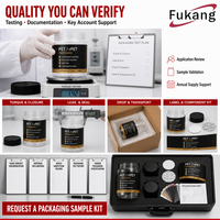 Pot d'emballage transparent en PET/RPET avec couvercle noir et étiquette à accent doré, matériau durable et sans BPA, ensemble pour usage professionnel (RFQ)