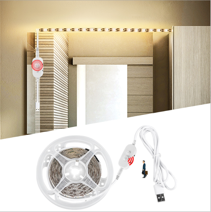 Strip Led Motion Activated Night Light Flexible LED Strip Sensor Automatic Bed Light DC 5V 1m Warm White · image 2