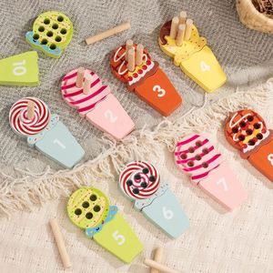 Juguete Educativo para Niños Pequeños, Tablero de Contar con Diseño de Helado, Montessori de Madera - Product Image 3