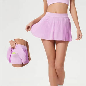 DQ1230 Dames Plus Size Hoge Kwaliteit Ademend <span class=keywords><strong>2</strong></span>-in-1 Geplooide Rok Golf Tennis Pickleball Padel Kleding Rok Met Zak - Product Image 2