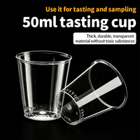 Expédition immédiate : 1000 verres à shot carrés mini transparents en PS jetables de 50 ml pour fêtes et mariages