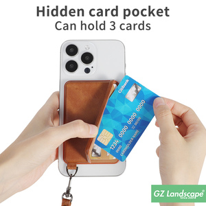 Dragonne en cuir personnalisée porte-carte de téléphone portable support caché bâton sur portefeuille de téléphone adhésif - Product Image 4