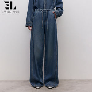 Pantalones <span class=keywords><strong>Vaqueros</strong></span> Holgados de Lyocell Suave y Ecológico de Fábrica Personalizada LARSUR, Pantalones de Mezclilla Rectos y Desgastados para <span class=keywords><strong>Mujer</strong></span> - Product Image 6