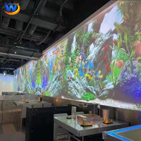 Salle de projection immersive 3D, système de cartographie interactive, projecteur holographique, affichage mural et au sol à 360 degrés, salle de banquet