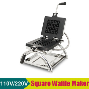 Gaufrier carré rotatif avec plaques amovibles, électrique 110/220V, en acier inoxydable, antiadhésif - Product Image 5