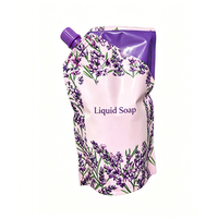 Pochette de recharge monomatière personnalisée pour liquide vaisselle, savon, détergent lessive, Doypack PE avec bec verseur