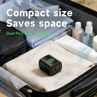 HUGEEL Nouveau chargeur USB C 25W, adaptateur de voyage Type C avec affichage HD discret, charge rapide PD pour téléphone et tablette, kit de charge