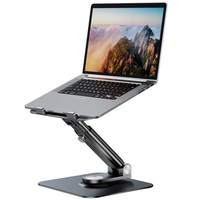 Support d'ordinateur portable réglable pour bureau, support télescopique pour ordinateur portable, hauteur et angle réglables, pliable et portable
