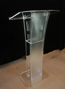 <span class=keywords><strong>Atril</strong></span> de Acrílico Pulido Transparente con Iluminación LED: Púlpito Multiusos para Iglesia y Podio Escolar - Product Image 4
