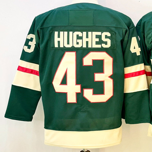 Maillots de hockey cousus pour hommes 43 Quinn Hughes 12 Matthew Boldy 7 Brock Faber 97 Kirill Kaprizov 29 Marc-<span class=keywords><strong>Andre</strong></span> Fleury - Product Image 5