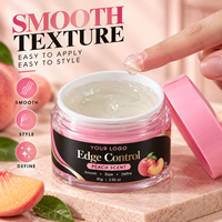 Gel Coiffant Fixation Forte Parfum Pêche pour Cheveux de Bébé, Tresses, Queues de Cheval et Bords Lisses
