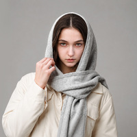 Écharpe-cagoule en laine tricotée pour femme avec doublure intégrée, douce et chaude, pour l'automne et l'hiver, usage quotidien en extérieur