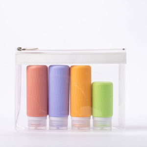 Bouteilles de voyage personnalisées avec logo, approuvées par la TSA, en silicone réutilisable, étanches, contenants pour articles de toilette, 90 ml, pour cadeaux d'hôtel, promotionnels - Product Image 6