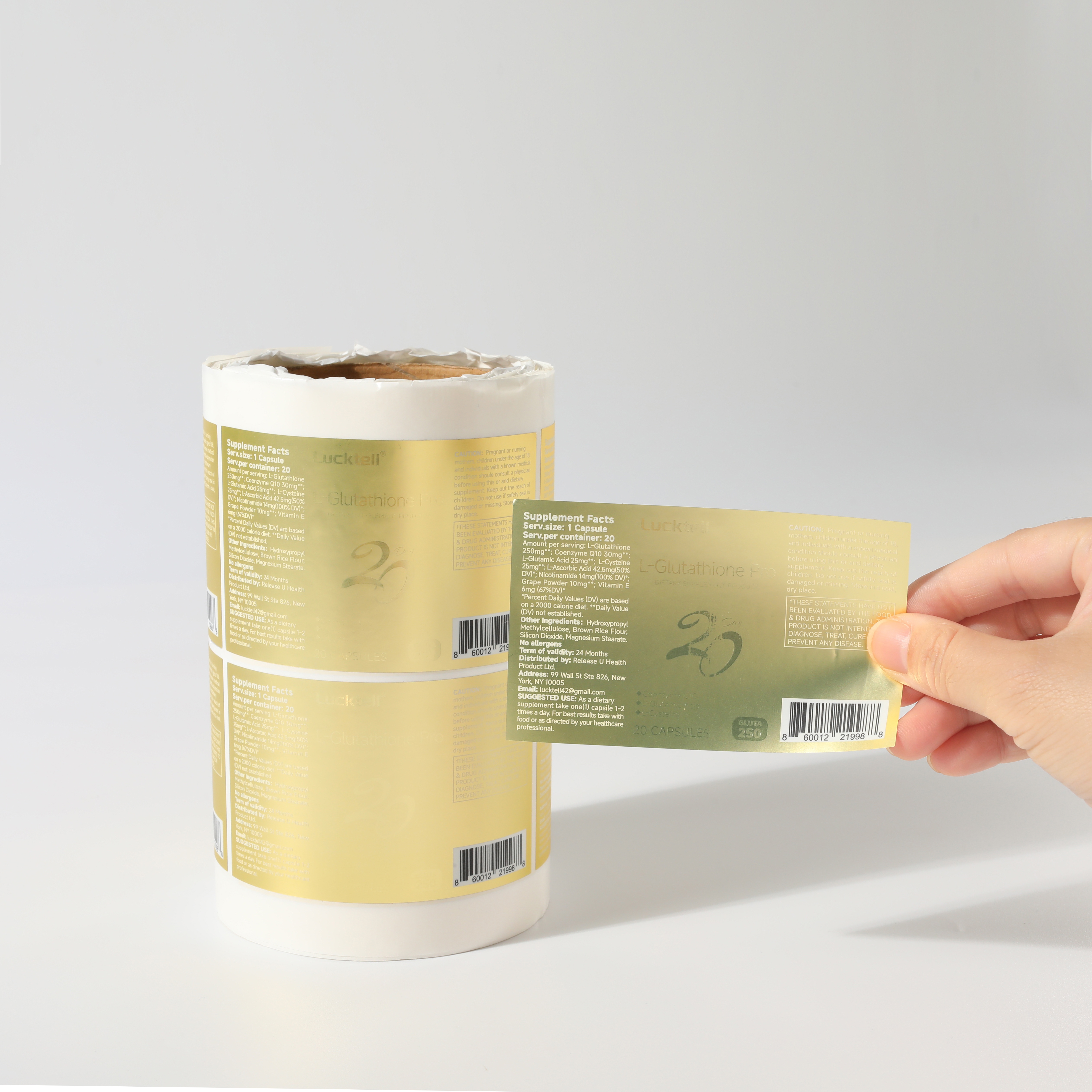 Custom Logo Waterproof Vinyl Round Food Sticker Roll Premium Packaging Labels with Durable Print Quality