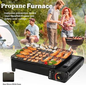 Barbecue portable au <span class=keywords><strong>gaz</strong></span> <span class=keywords><strong>butane</strong></span> en acier inoxydable, cuisinière de table pour camping, barbecue coréen - Product Image 5