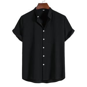 ผ้าฝ้ายแท้คุณภาพสูงน้ําหนักเบาผู้ชายชั้นฐานเสื้อยืดเสื้อโปโลปุ่มที - Product Image 5