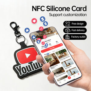 Porte-clés RFID en silicone 3D personnalisés, porte-clés avec logo NFC, carte de visite numérique pour les réseaux sociaux Instagram - Product Image 2