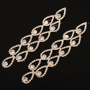 Boucles d'oreilles en forme de goutte d'eau serties de diamants, boucles d'oreilles de mariée E370 - Product Image 4