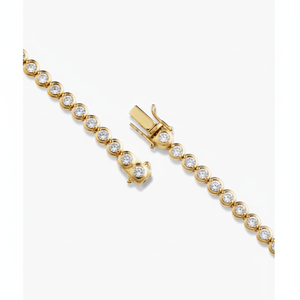 Collar de Tenis con Zafiro Cultivado en Laboratorio Zadie Bezel, Collares de Moda con Cuentas - Product Image 1