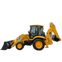 Chargeuse-pelleteuse JCB 3CX d'occasion, moteur diesel puissant, vitesse de déplacement rapide, équipement de travail à double fonction pour chantier de construction