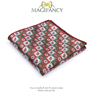 Mode chaud noël Jacquard <span class=keywords><strong>mouchoir</strong></span> 22cm <span class=keywords><strong>arbre</strong></span> cerf Polyester hommes poche carré smoking costume mariage fête accessoire cadeau - Product Image 6