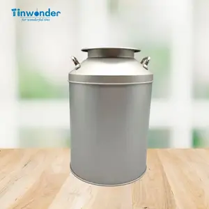 Food Safe Big Milk Churn Tin Can With Removable Lid Home Kitchen Storage Milk Tin Can For Snacks Gourmets Popcorn Sweets