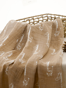 Nouvelle mode personnalisable, adorable <span class=keywords><strong>couverture</strong></span> d'emmaillotage pour bébé en tissu mousseline imprimé à 2 couches, 70% bambou, 30% coton biologique - Product Image 5