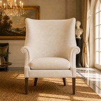 Chaises élégantes et modernes de luxe, confortables, avec pieds en bois, dossier en forme d'aile de chameau, pour la maison familiale, la villa, l'aménagement intérieur