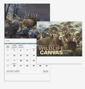 Calendriers en toile sur mesure avec logo imprimé sur le thème de la faune, agrafés, 2027, promotionnels, excellent cadeau, vente en gros, <span class=keywords><strong>entreprise</strong></span>, 12 mois - Product Image 3