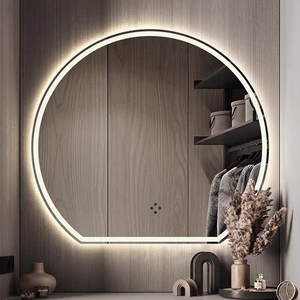 <span class=keywords><strong>Espejo</strong></span> de Baño Ovalado Iluminado <span class=keywords><strong>con</strong></span> Luces LED, <span class=keywords><strong>Espejo</strong></span> de Vanidad Semicircular Montado en la Pared <span class=keywords><strong>para</strong></span> Decoración de Dormitorio y Sala de Estar - Product Image 2