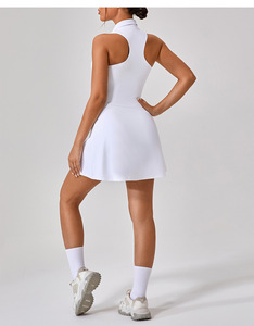 Aoyema Ropa de Golf 1 Pieza Cuello Polo Nude Logotipo Personalizado Nylon Yoga Ropa de Entrenamiento Atlético Mujeres Ropa de Tenis Falda de Tenis - Product Image 5