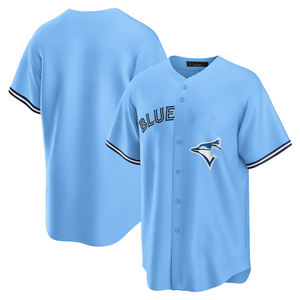 Camisetas de Béisbol de los Toronto para Hombre, Uniformes Personalizados Bordados con Logotipos, Azul Blanco, 100% Poliéster, Anti-UV - Product Image 2