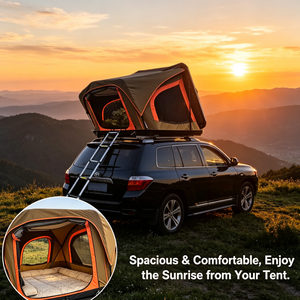 Tente de toit compacte pour <span class=keywords><strong>camping</strong></span>, tente rigide pour <span class=keywords><strong>2</strong></span> personnes, pour voiture de ville, escapade de week-end, silencieuse, pliage facile - Product Image 3