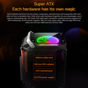 Lovingcool ATX Tower custodia per <span class=keywords><strong>Computer</strong></span> da gioco in vetro temperato a 4 lati Mid Tower <span class=keywords><strong>CPU</strong></span> Cabinet <span class=keywords><strong>Gaming</strong></span> PC RGB custodia Desktop con ventola ARGB - Product Image 6