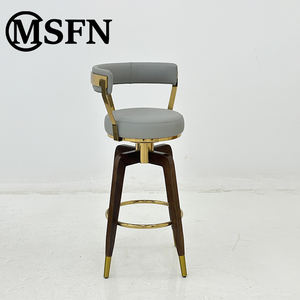 Tabouret haut design moderne bois massif métal épissé usine directe personnalisable pour la maison <span class=keywords><strong>bar</strong></span> salle à manger cuir matériel pour vivre - Product Image 5