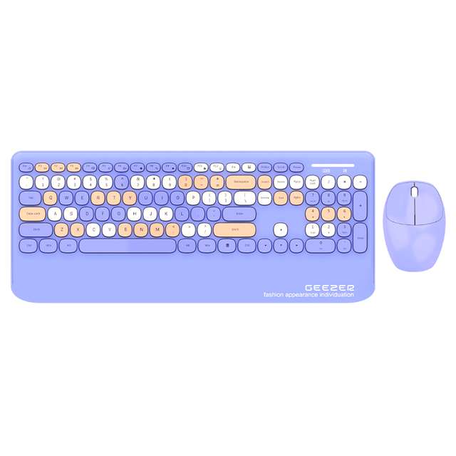 GEEZER G100 Multi-color Fancy 2.4GHz Home Office Wireless Keyboard and Mouse Combo with Hand Rest