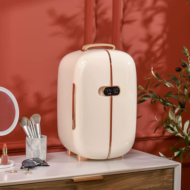 Mini Frigo Portable  12L AC Custom Mini  Refrigerator  Portable Beauty Skincare  Small Refrigerator Retro Refrigerator
