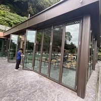 Portes pliantes extérieures commerciales modernes, isolation acoustique, alliage d'aluminium, double vitrage, pour villa et hôtel