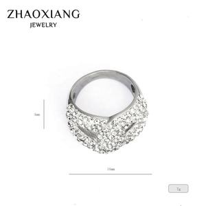 Anillos con Incrustaciones de Circonitas Cúbicas para Mujer, Joyería de Compromiso para Fiestas, Anillo de Dedo de Acero Inoxidable de Alta Calidad - Product Image 2