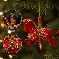Pendentif Cheval de Noël, Décoration Suspendue, Cheval à Paillettes, Décoration pour Arbre de Noël, Fête, Maison, Mariage, Cadeau, Fournitures