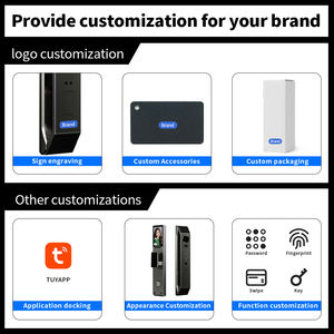 Serrure de porte intelligente à reconnaissance faciale en gros, sans clé, avec carte à puce, carte mémoire et clé de secours pour portes en aluminium - Product Image 5
