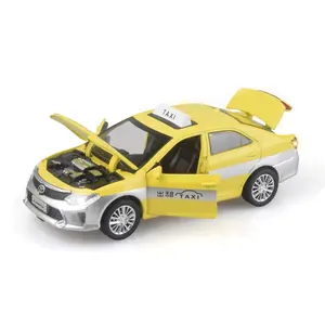 1:32 OEM ODM Diecast Model Car Toys Model Pull-back con luce ed effetti sonori Juguetes promozionale in lega taxi PASS EN71