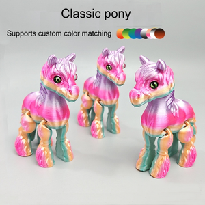 Estatuas de Pony Impresas en 3D Ecológicas Transfronterizas, Juguetes Creativos de Animales de Dibujos Animados con Articulaciones Móviles, Regalos Temáticos de Amor para Amantes de los Animales - Product Image 2