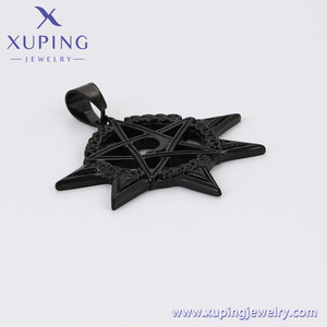 34767 TTM XUPING, colgante de pentagrama de acero inoxidable negro, joyería de moda inspirada en lo oculto para ambos - Product Image 5