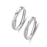 Personalisierter Gravierter S925 Sterling Silber Paarring für Valentinstag Liebesgeständnis Geschenk