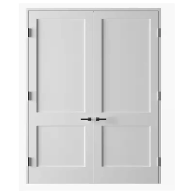 16 in. x 80 in. Molded Interior Double Door Manufactured 2-Paneled White Primed Honeycomb Standard Door