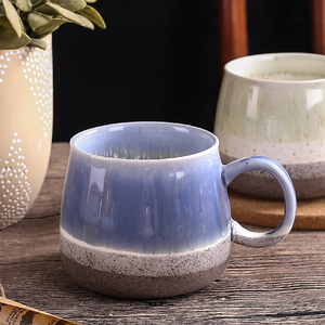 Nueva Taza de Cerámica Retro con Esmalte Nórdico, 500 ml, Gran Capacidad, Buena Calidad, Estilo Nórdico Europeo con Combinación de Colores, Regalos Empresariales - Product Image 2